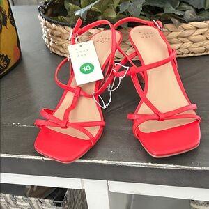 A New Day Women's Bright Red Strappy Sandals